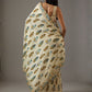 Rajwada Off White Georgette Floral Print Saree For Women
