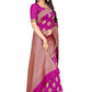 Rajwada Dark Pink Silk Blend Embellished Saree For Women
