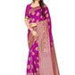 Rajwada Dark Pink Silk Blend Embellished Saree For Women