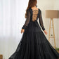 Rajwada Black Georgette Embroidered Stitched Gown For Women