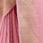 Rajwada Pink Silk Blend Woven Checked Saree For Women