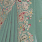 Rajwada Green Satin Embroidered Saree For Women