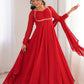 Rajwada Red Georgette Embellished Kurta Set For Women