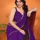 Rajwada Violet Georgette Printed Saree For Women