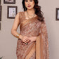 Rajwada Brown Georgette Printed Saree For Women
