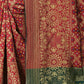 Rajwada Maroon Silk Blend Embellished Saree For Women