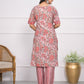 Rajwada Pink Chanderi Embroidered And Printed Stitched Kurta Set Without Dupatta For Women