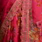 Rajwada Pink Georgette Embroidered Printed Saree For Women