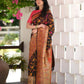 Rajwada Black Silk Blend Woven Saree For Women