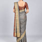 Grey Silk Blend Embellished Saree