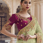 Rajwada Light Green Georgette Embroidered Elegant Saree For Women