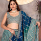 Rajwada Blue Georgette Embroidered Semi-Stitched lehenga For Women
