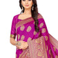Rajwada Dark Pink Silk Blend Embellished Saree For Women