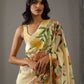 Rajwada Light Beige Georgette Floral Print Saree For Women