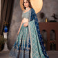 Rajwada Blue Georgette Embroidered Semi-Stitched lehenga For Women