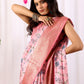 Rajwada Pink Silk Blend Printed Saree For Women