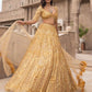 Rajwada Gold Net Embellished Semi Stitched Lehenga For Women