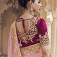 Rajwada Pink Georgette Embroidered Elegant Saree For Women