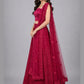 Dark Pink Net Embellished Lehenga