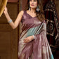 Rajwada Mauve Silk Blend Printed Saree For Women