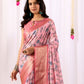 Rajwada Pink Silk Blend Printed Saree For Women