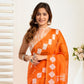 Rajwada Orange Cotton Linen Zari Work Saree For Women