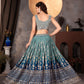 Rajwada Blue Georgette Embroidered Semi-Stitched lehenga For Women