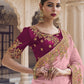 Rajwada Pink Georgette Embroidered Elegant Saree For Women