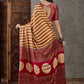 Rajwada Mustard And Cream Silk Blend Printed Elegant Saree For Women