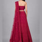 Dark Pink Net Embellished Lehenga