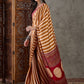 Rajwada Mustard And Cream Silk Blend Printed Elegant Saree For Women