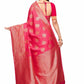 Rajwada Pink Silk Blend Embellished Saree For Women