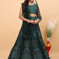Rajwada Dark Green Net Embellished Semi Stitched Lehenga For Women
