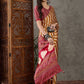 Rajwada Mustard And Cream Silk Blend Printed Elegant Saree For Women