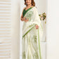 Rajwada White Cotton Linen Zari Work Saree For Women