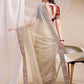 Rajwada Beige Organza Embellished Solid Saree For Women