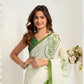 Rajwada White Cotton Linen Zari Work Saree For Women