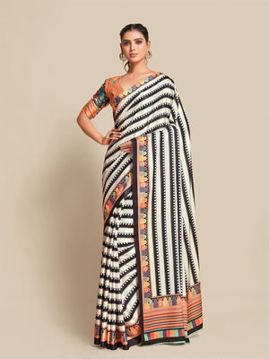 Rajwada Multicolor Georgette Printed Saree For Women
