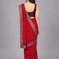 Dark Pink Silk Blend Embellished Saree