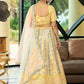 Rajwada Yellow Dola Silk Embellished Semi-Stitched Lehenga For Women