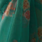 Rajwada Green Organza Printed Saree With Unstitched Blouse For Women