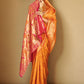 Rajwada Orange Silk Blend Woven Pithani Saree For Women