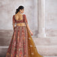Rajwada Mauve Banarasi Silk Embroidered Semi-Stitched Lehenga For Women