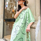 Rajwada Light Green Satin Printed Saree With Unstitched Blouse For Women