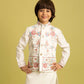 Rajwada White Viscose Silk Embroidered Stitched Kurta Set For Kids