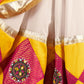Rajwada Multicolor Viscose Cotton Embroidered Semi-Stitched lehenga With Patch Work And Stunning Tassels For Women
