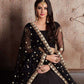 Rajwada Black Silk Blend Embroidered Semi-Stitched lehenga For Women