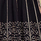 Rajwada Black Art Silk Embellished Semi Stitched Kurta Set For Women