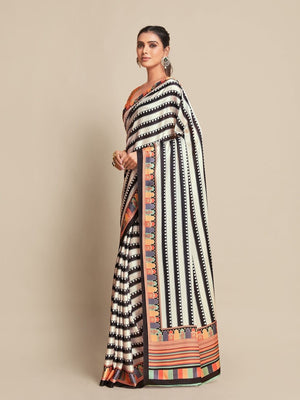 Rajwada Multicolor Georgette Printed Saree For Women