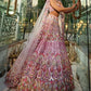 Rajwada Pink Georgette Embellished Semi Stitched Lehenga For Women